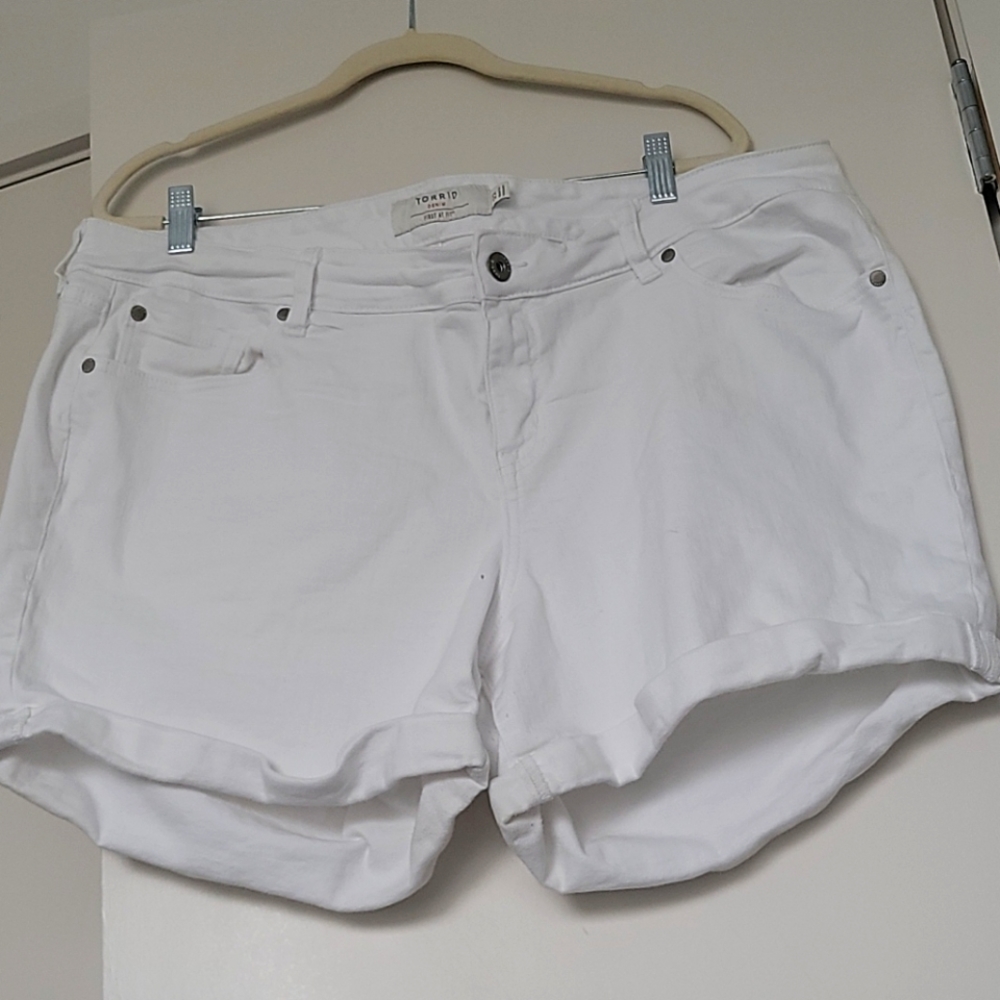 White denim shorts
